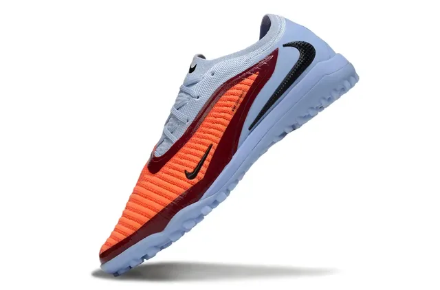 Nike Bleu Orange Low-Cut Knit-Toebox Chaussures de football pour gazon 3