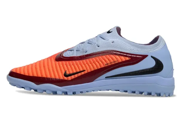 Nike Bleu Orange Low-Cut Knit-Toebox Chaussures de football pour gazon 7