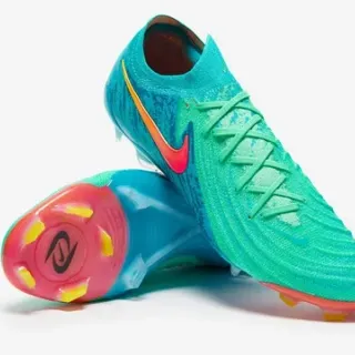 Nike Blue Pink Knit Upper Gradient Firm-Ground Soccer Shoes