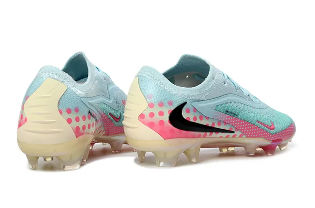 Nike Blue Pink Knit Upper Polka-Dot Overlay Firm-Ground Soccer Shoes 5