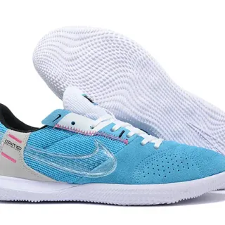 Nike Blue Pink Perforated Suede Upper Transparent Swoosh Overlay Sneakers