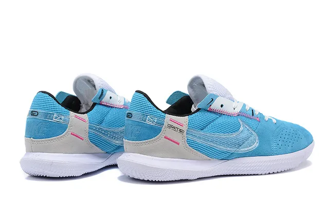 Nike Blue Pink Perforated Suede Upper Transparent Swoosh Overlay Sneakers 2