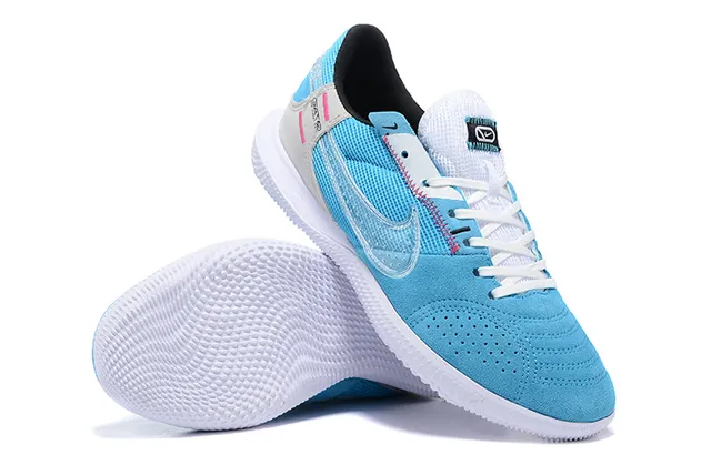 Nike Blue Pink Perforated Suede Upper Transparent Swoosh Overlay Sneakers 3