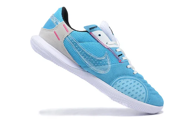 Nike Blue Pink Perforated Suede Upper Transparent Swoosh Overlay Sneakers 5