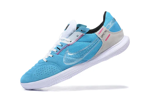 Nike Blue Pink Perforated Suede Upper Transparent Swoosh Overlay Sneakers 6