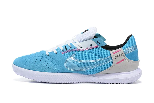 Nike Blue Pink Perforated Suede Upper Transparent Swoosh Overlay Sneakers 7