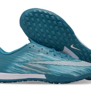 Nike Azul Branco Flyweave Superior Solado Baixo-Corte Turf Sapatos de Futebol