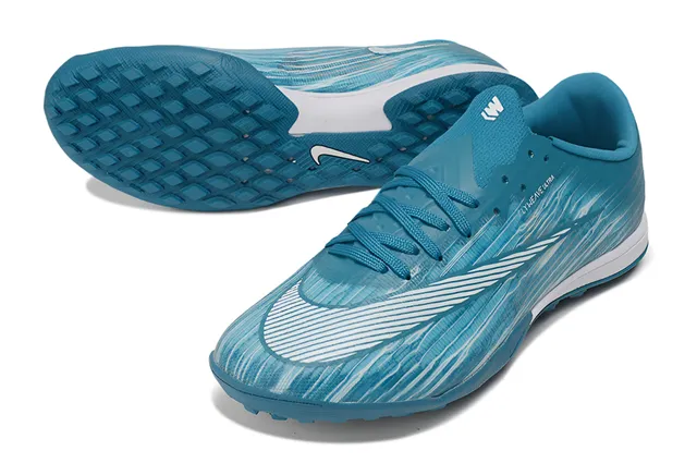 Nike Blue White Flyweave Upper Low-Cut Sole Turf Soccer Shoes 4