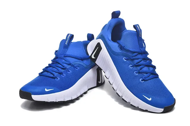 Nike Blue White Knit Upper Sculpted Ribbed Midsole Lifestyle Sneakers 3