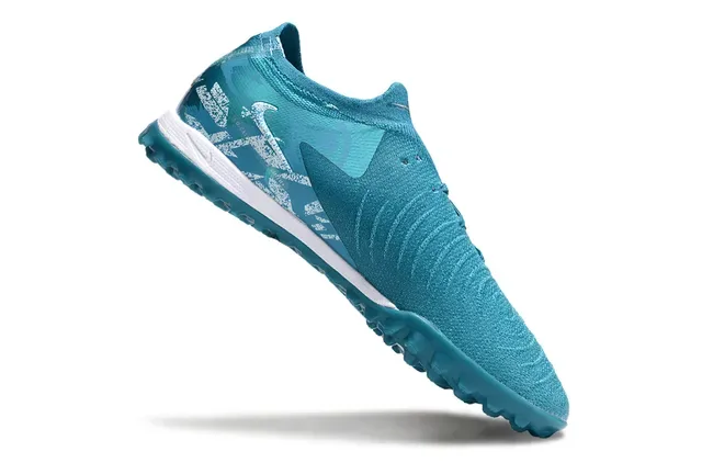 Nike Chaussures de football Turf bleu blanc avec upper knit et overlay synthétique 2