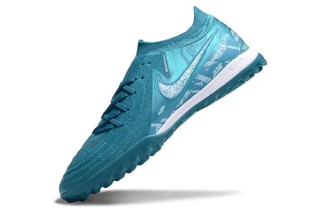 Nike Chaussures de football Turf bleu blanc avec upper knit et overlay synthétique 3
