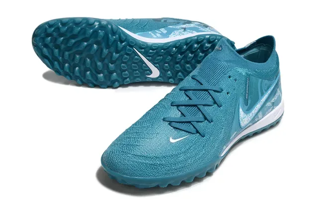 Nike Chaussures de football Turf bleu blanc avec upper knit et overlay synthétique 4