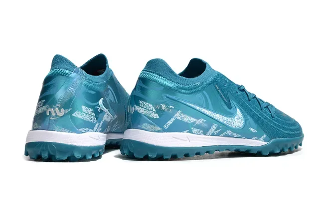 Nike Chaussures de football Turf bleu blanc avec upper knit et overlay synthétique 5