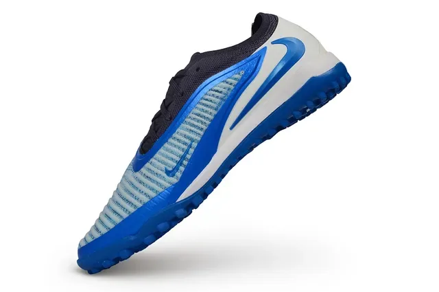 Nike Chuteira Azul Branco Baixo Flyknit Gramado Artificial 3