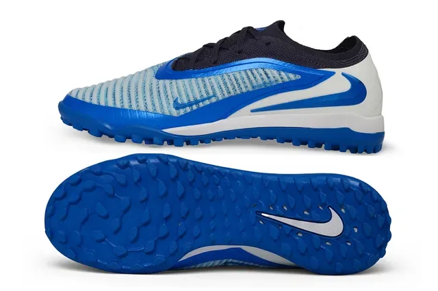 Nike Chuteira Azul Branco Baixo Flyknit Gramado Artificial 6