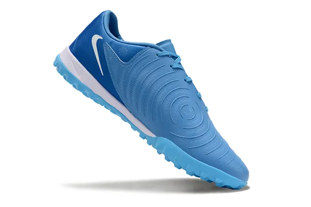Nike Chaussures de Football Low-Cut Bleu Blanc Upper Synthétique pour Turf 2