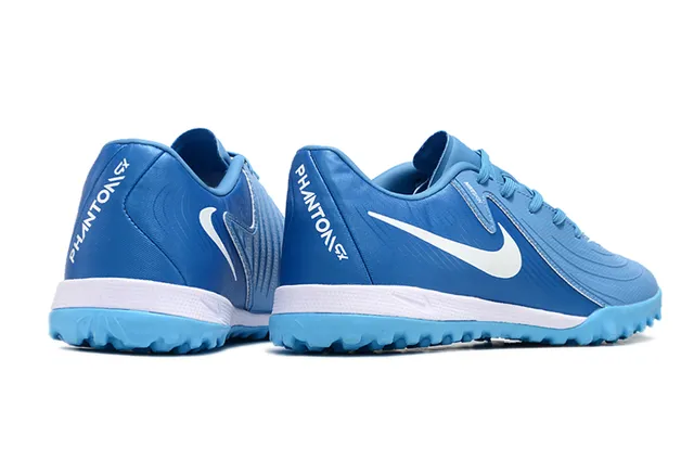 Nike Chaussures de Football Low-Cut Bleu Blanc Upper Synthétique pour Turf 5