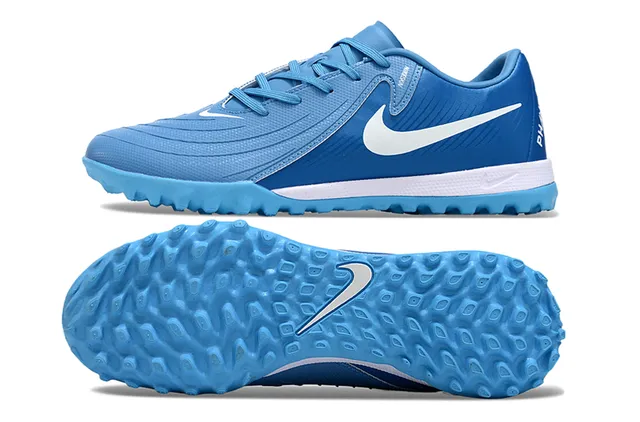 Nike Chaussures de Football Low-Cut Bleu Blanc Upper Synthétique pour Turf 6