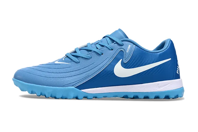 Nike Chaussures de Football Low-Cut Bleu Blanc Upper Synthétique pour Turf 7