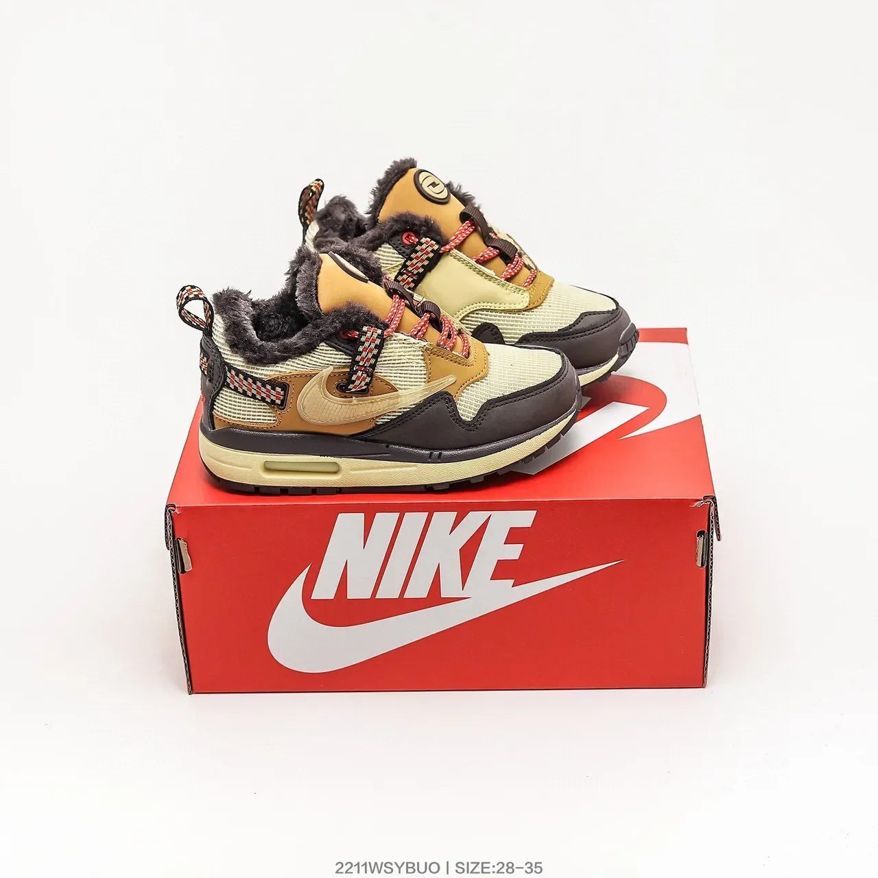 Nike Brown Beige Winterized Shearling-Lined Collar Lifestyle Sneakers 2