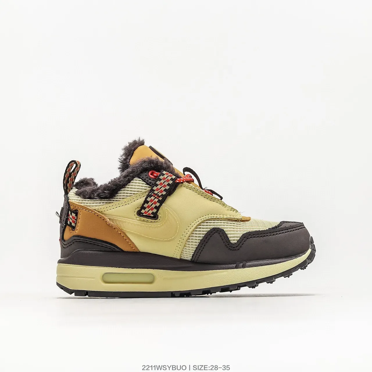 Nike Brown Beige Winterized Shearling-Lined Collar Lifestyle Sneakers 5