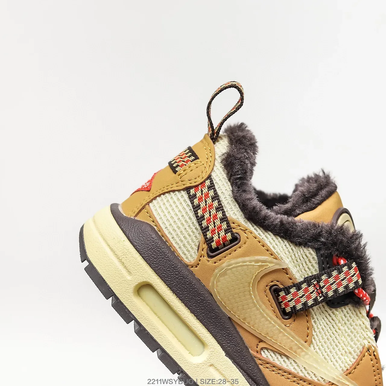 Nike Brown Beige Winterized Shearling-Lined Collar Lifestyle Sneakers 15