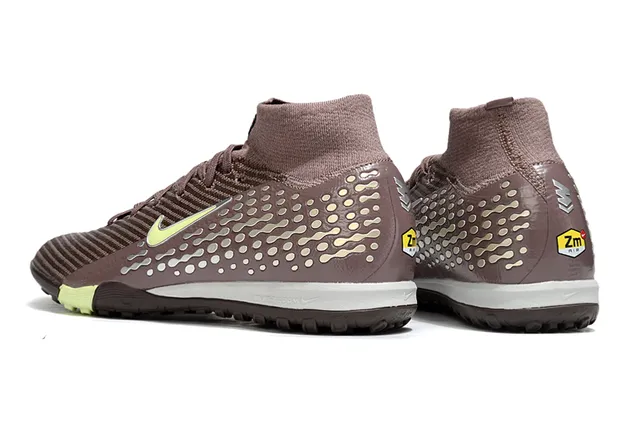 Nike Marrón Verde Zapatos de fútbol con ajuste tipo calcetín, parte superior de tejido, clavos moldeados para césped 5