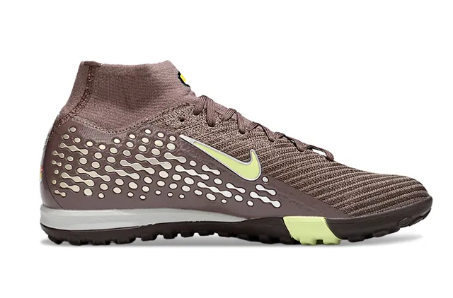 Nike Marrón Verde Zapatos de fútbol con ajuste tipo calcetín, parte superior de tejido, clavos moldeados para césped 6