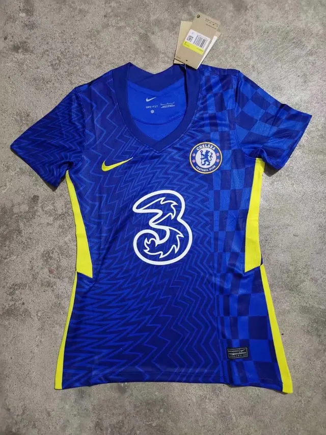 Nike Chelsea FC 2020–21 Troisième Maillot Bleu Jaune Col V 3