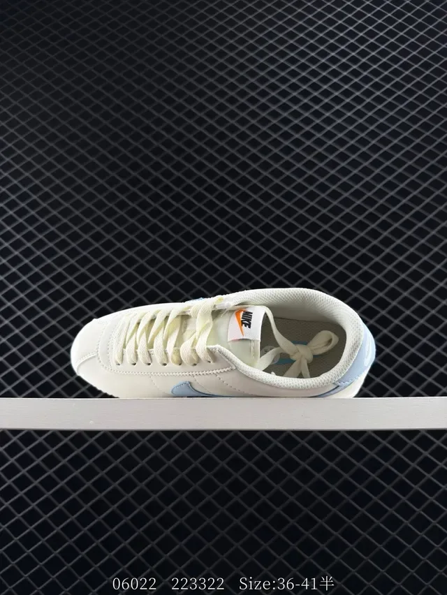 Nike Classic Cortez Off-White and Light Blue Lifestyle Sneakers 4