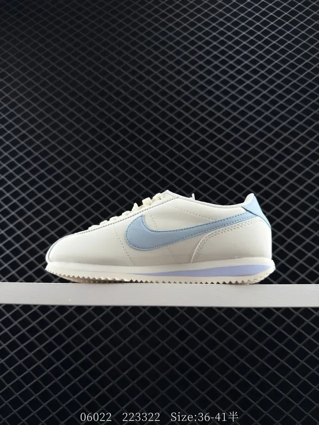 Nike Classic Cortez Off-White and Light Blue Lifestyle Sneakers 5