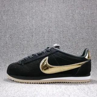 Nike Cortez Black and Gold Metallic Lifestyle Sneakers