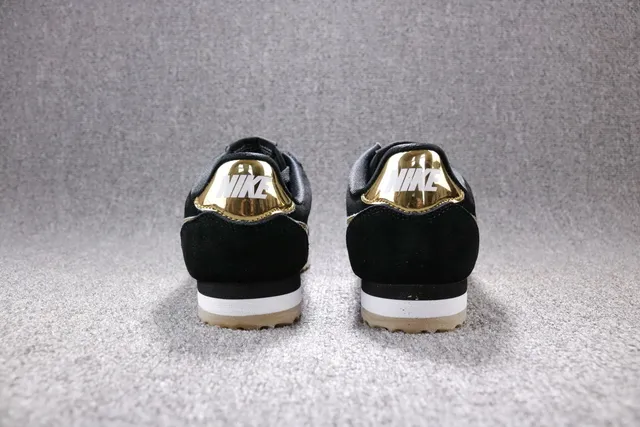 Nike Cortez Black and Gold Metallic Lifestyle Sneakers 6