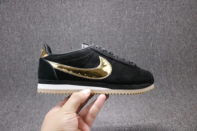 Nike Cortez Black and Gold Metallic Lifestyle Sneakers 8
