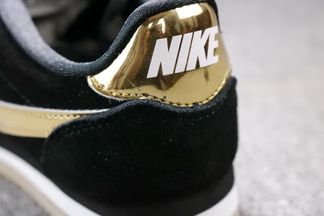 Nike Cortez Black and Gold Metallic Lifestyle Sneakers 10