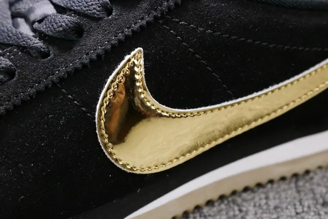 Nike Cortez Black and Gold Metallic Lifestyle Sneakers 12