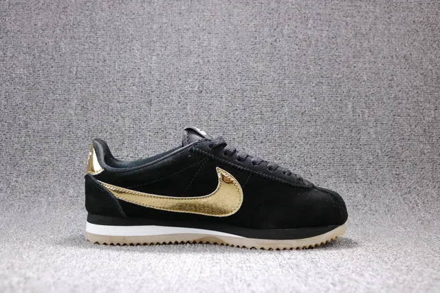 Nike Cortez Black and Gold Metallic Lifestyle Sneakers 14