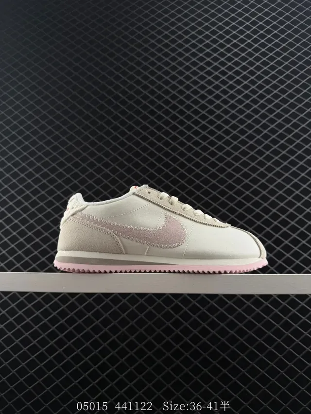 Nike Cortez Off-White and Pink Lifestyle Sneakers 4