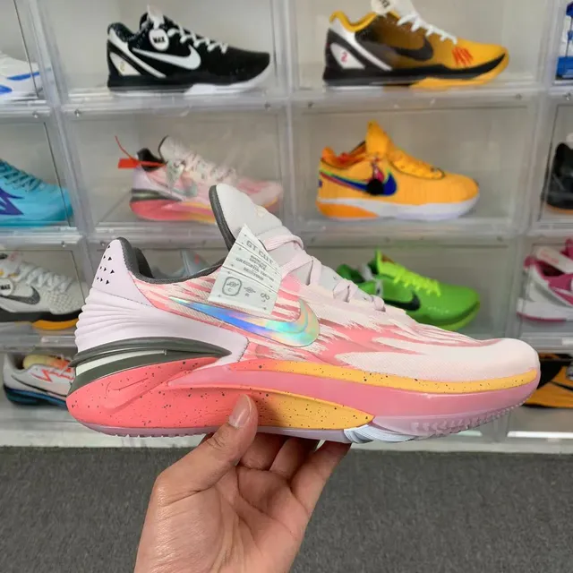 Nike Cosmic Unity Pink Yellow Red Speckled Basketball Shoes 3