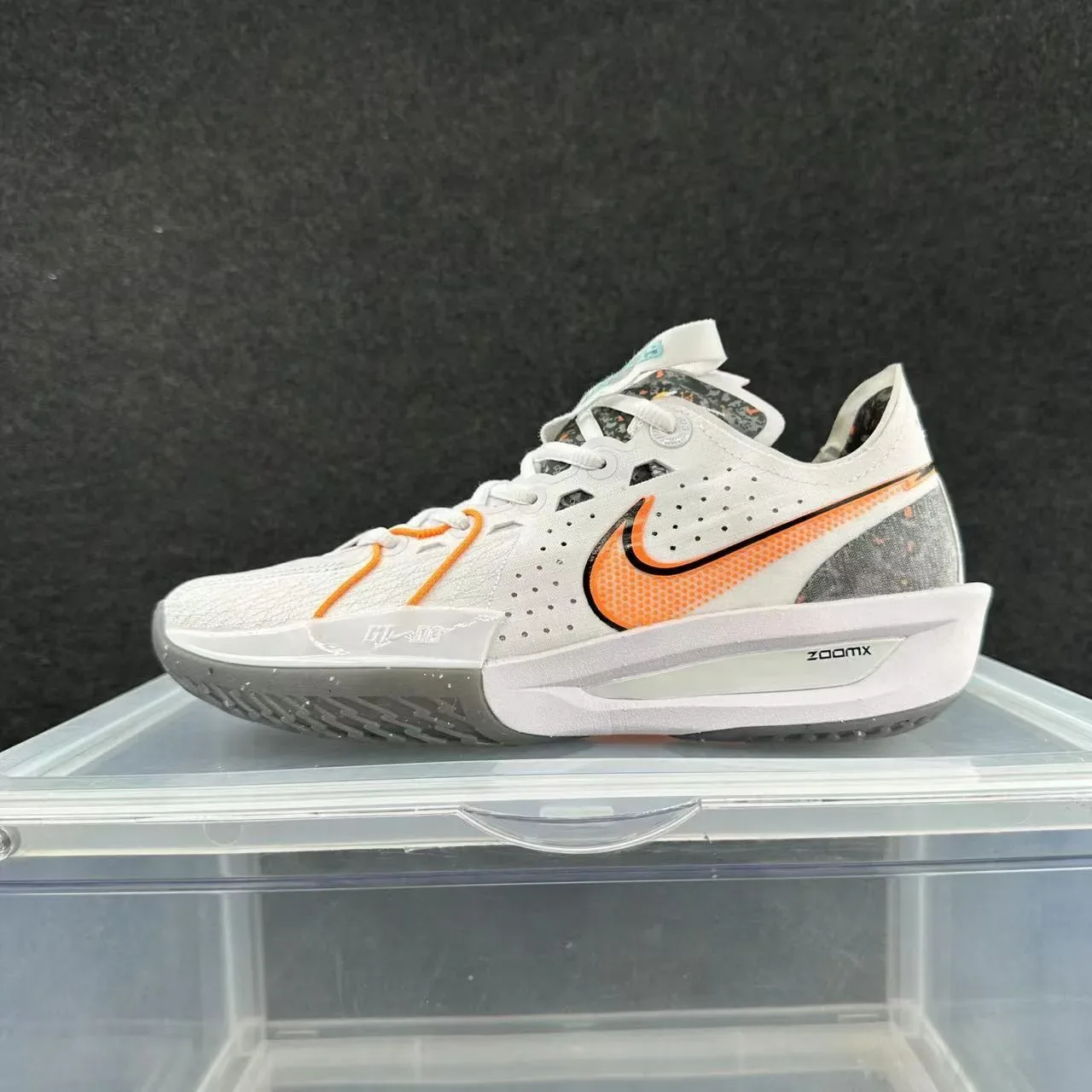 Nike Court Air Zoom Zero White Orange Perforated Mesh Upper Swoosh Accent Lifestyle Sneakers 2