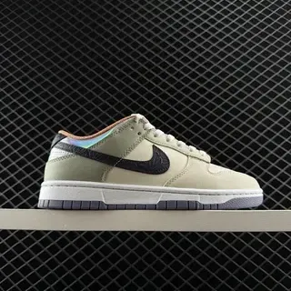 Nike Dunk Low भूरा काला इरिडिसेंट एड़ी लाइफस्टाइल स्नीकर