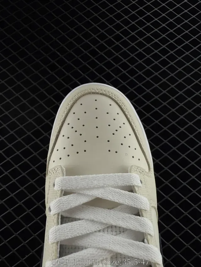 Nike Dunk Low Beige Black Iridescent Heel Lifestyle Sneakers 2