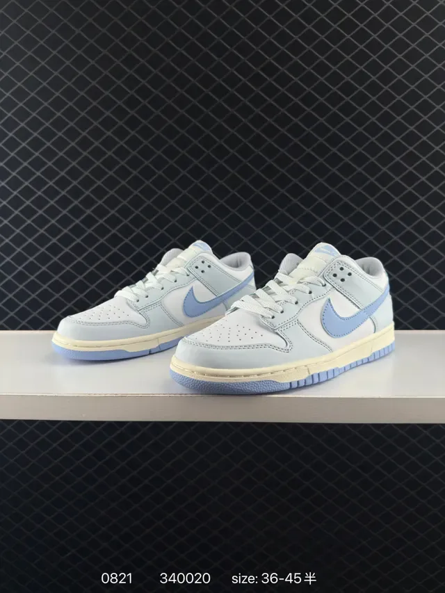 Nike Dunk Low Light Gray and Pale Blue Lifestyle Sneakers 2