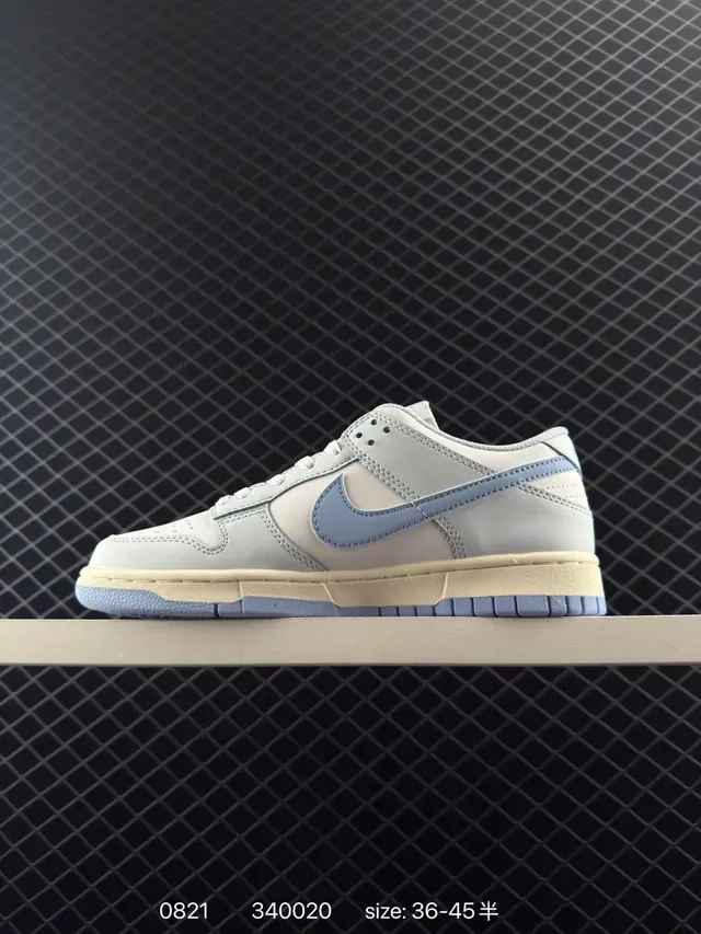 Nike Dunk Low Light Gray and Pale Blue Lifestyle Sneakers 5