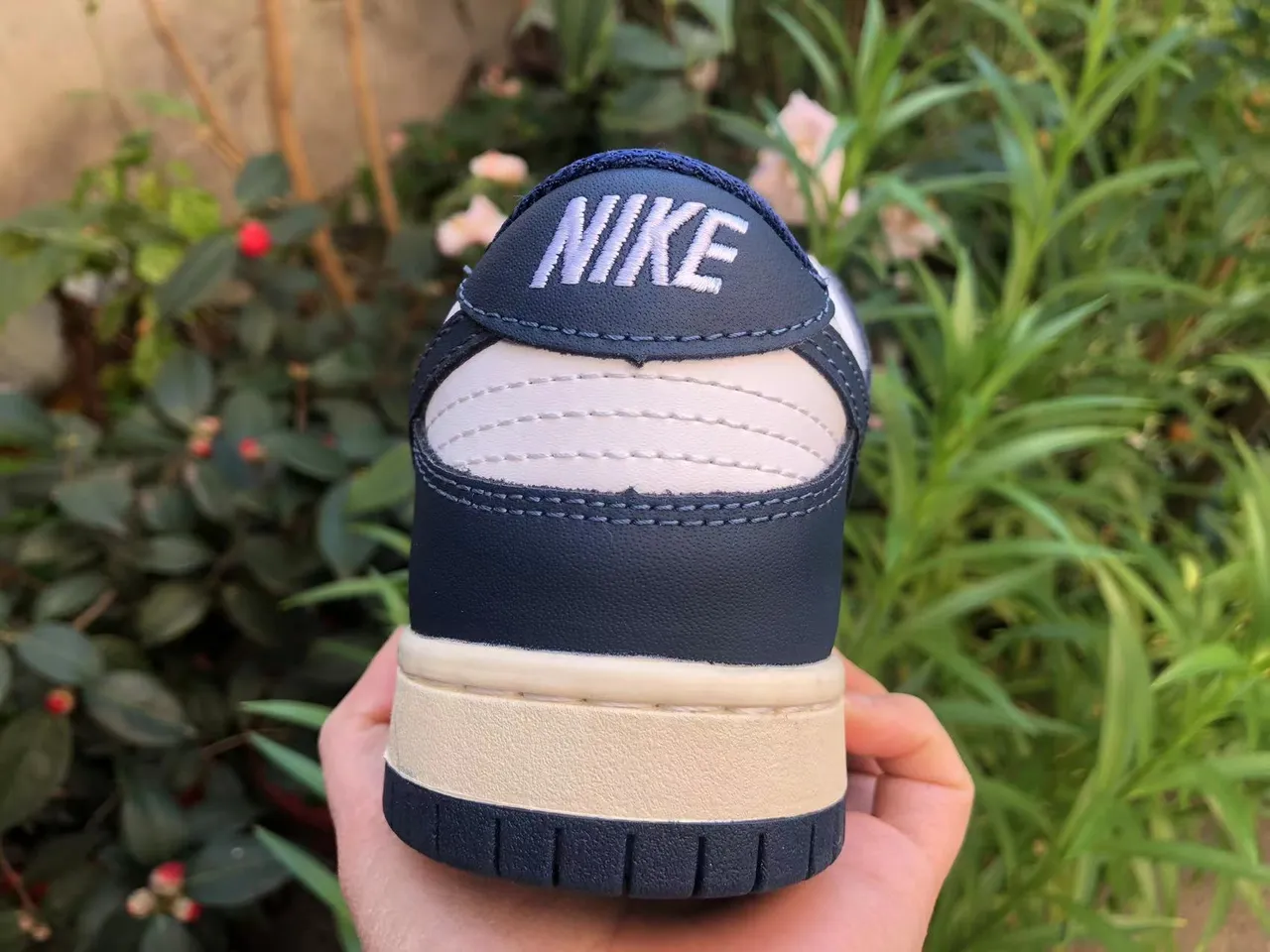 Nike Dunk Low Navy and Cream Lifestyle Sneakers 2