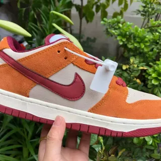 Nike Dunk Low Orange and Maroon Suede Lifestyle Sneakers