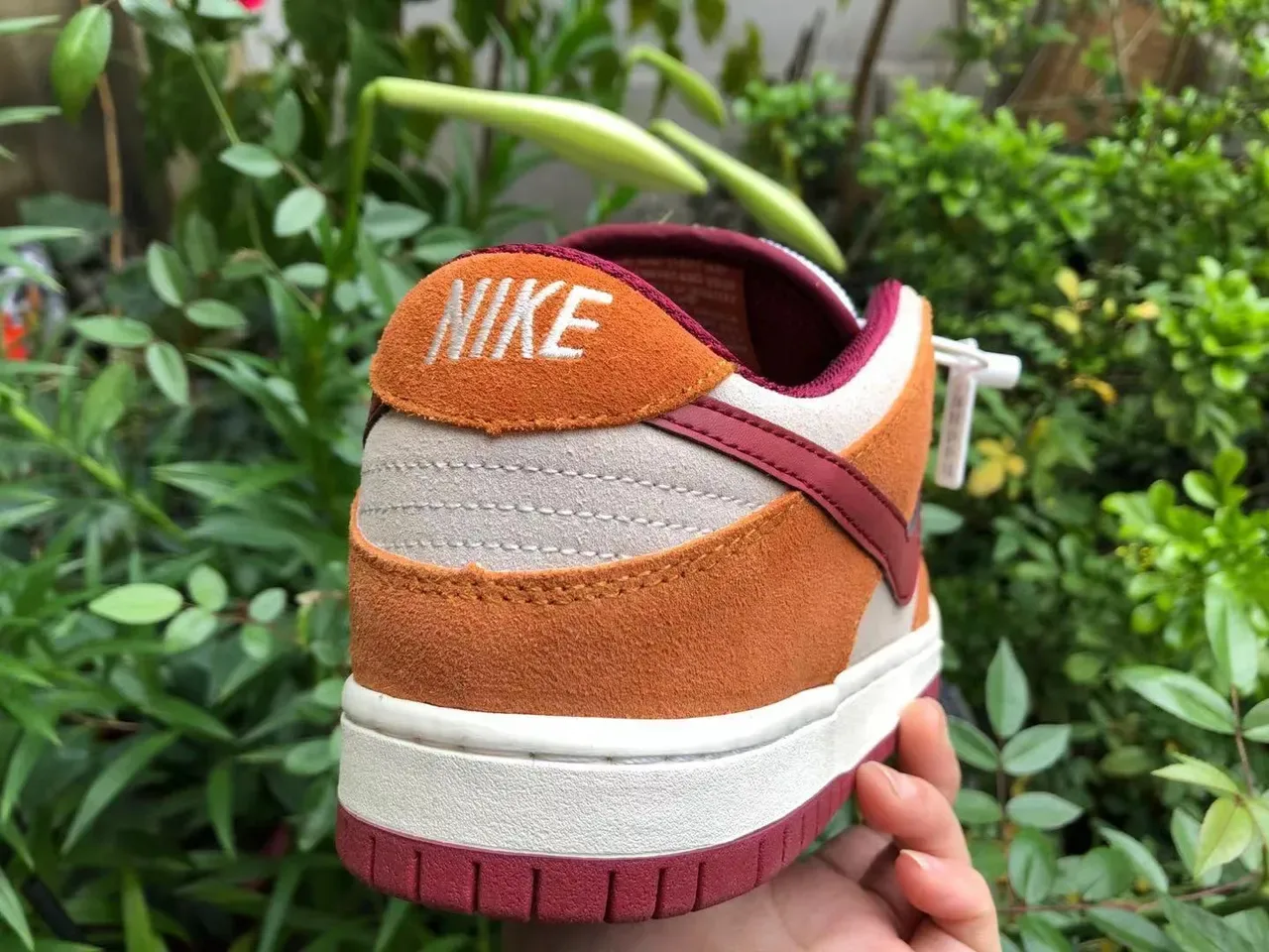 Nike Dunk Low Orange and Maroon Suede Lifestyle Sneakers 2