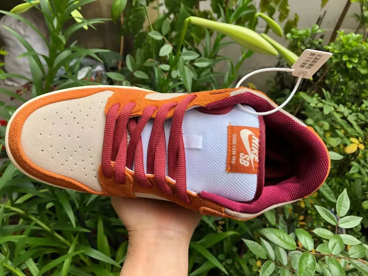 Nike Dunk Low Orange and Maroon Suede Lifestyle Sneakers 4