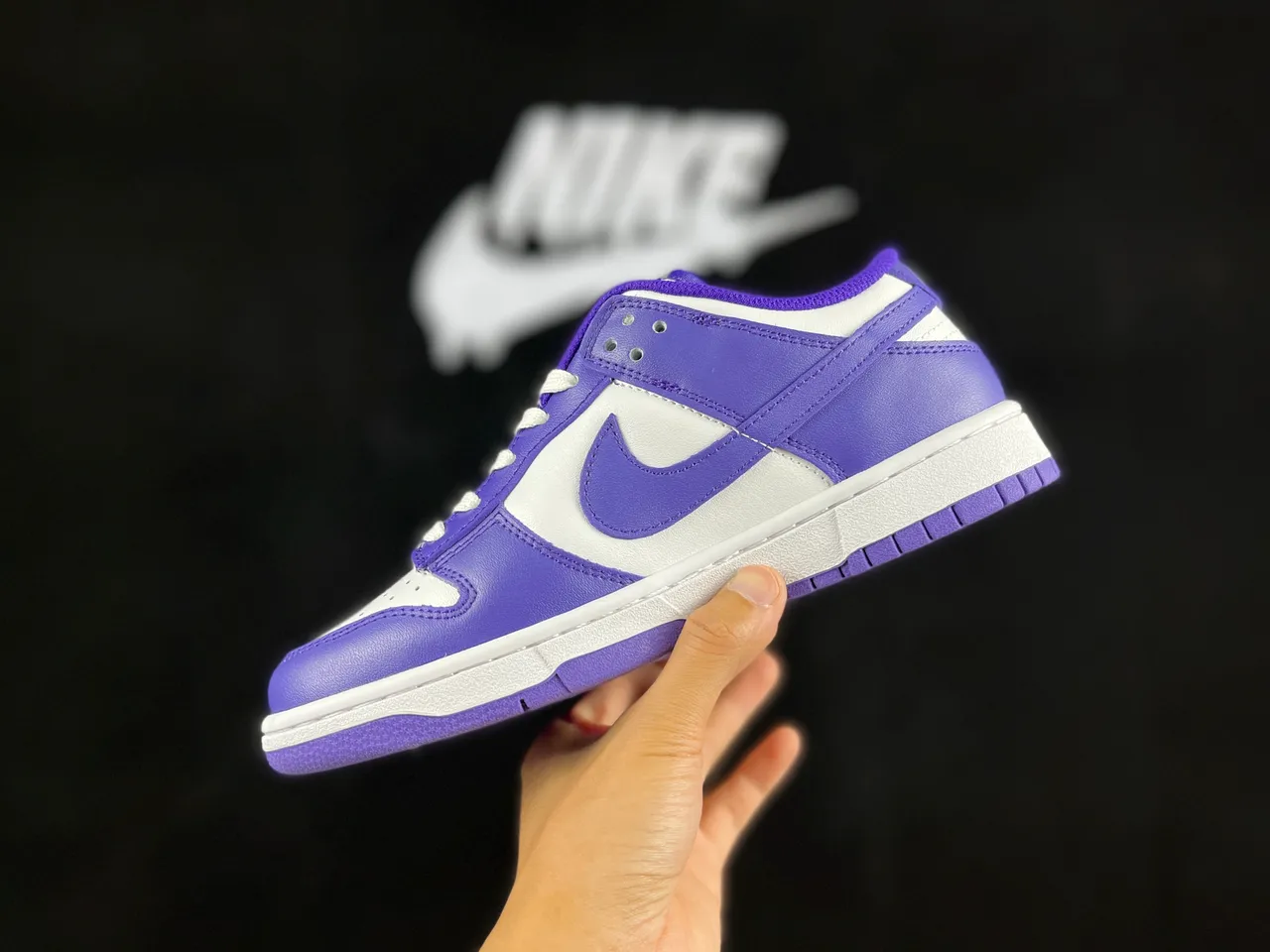 Nike Dunk Low Purple and White Lifestyle Sneakers 4