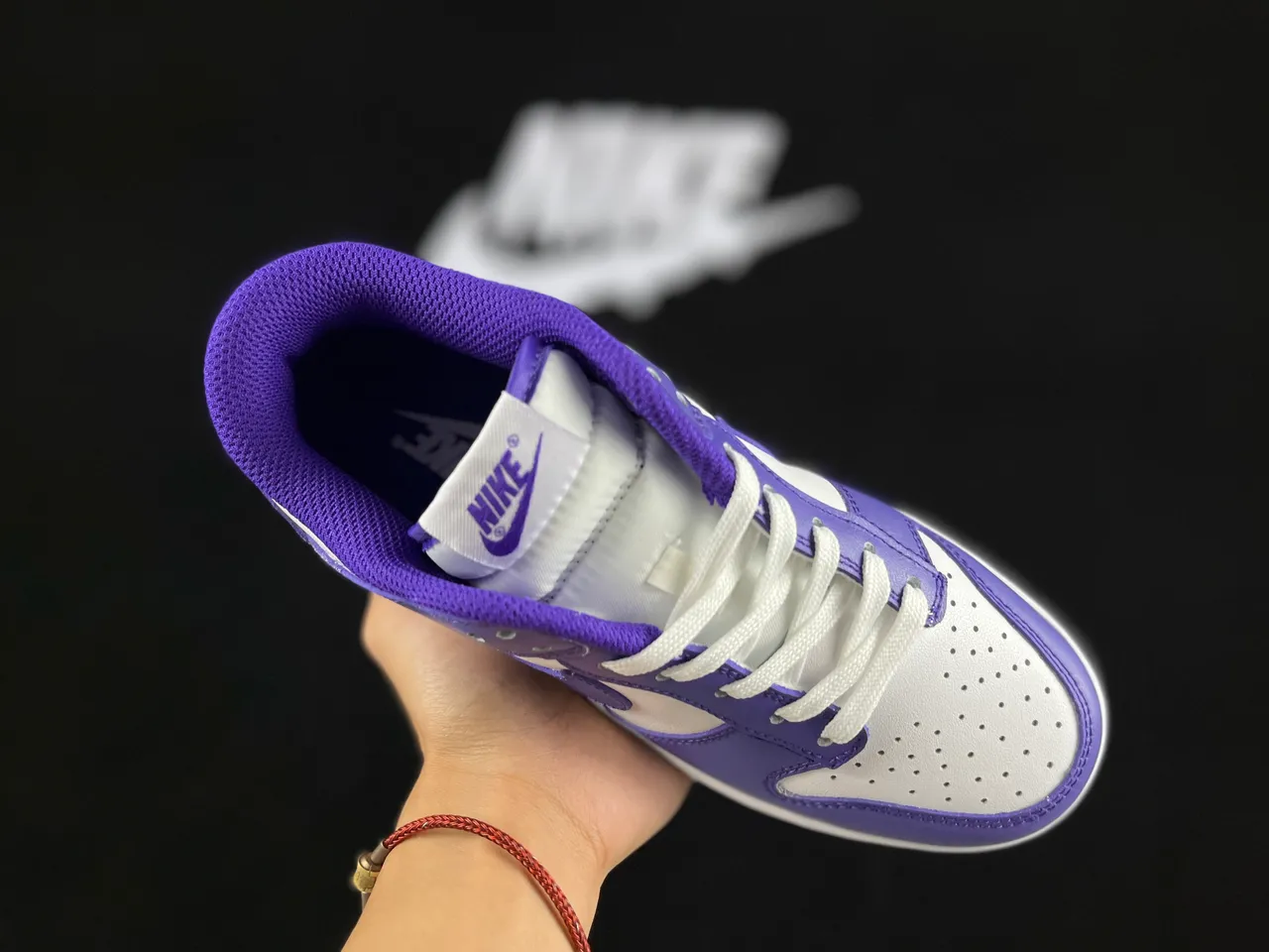 Nike Dunk Low Purple and White Lifestyle Sneakers 8